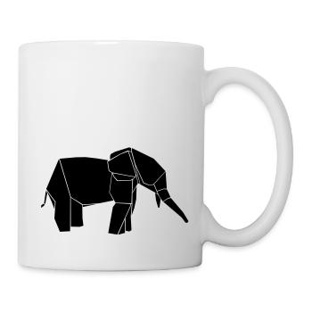 elefant elephant origami kunst papier falten - Tasse - Weiß - Rechts