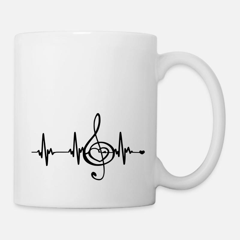Herzfrequenz Musik - Tasse - Weiß