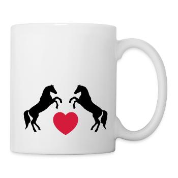 Deux chevaux sauvages avec un coeur - Mug blanc - blanc - Droite