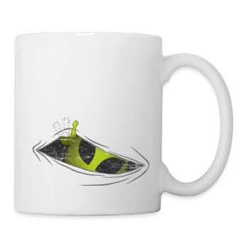 Funny alien looks from the belly - Mug - white - Right