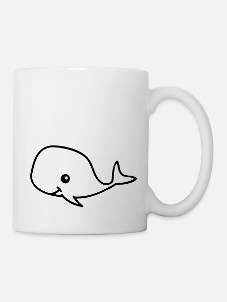 Baleine drôle - Mug blanc - blanc