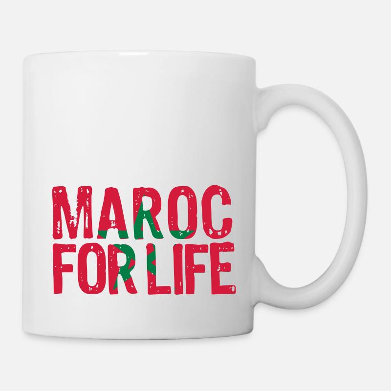 Maroc for life grunge vect - Mug blanc - blanc