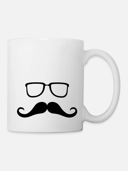 moustaches - Tasse - Weiß