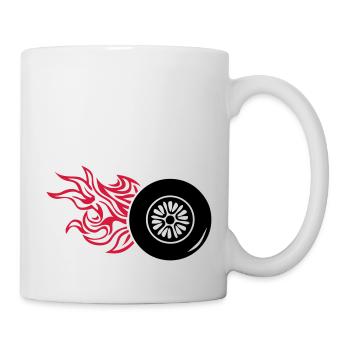 pneu roue wheel flamme fire1 - Mug blanc - blanc - Droite