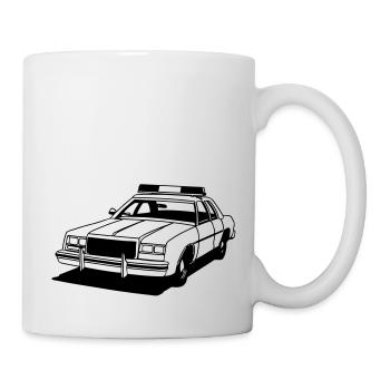 Police Car Retro - Mug blanc - blanc - Droite