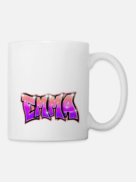 Graffiti Name EMMA Pink - Tasse - Weiß
