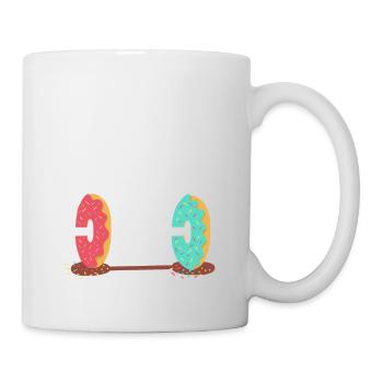 Dessert Donut Sport Dumbbells funny gift - Mug - white - Right