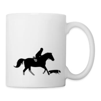 reiter_pferd_hund - Mug blanc - blanc - Droite
