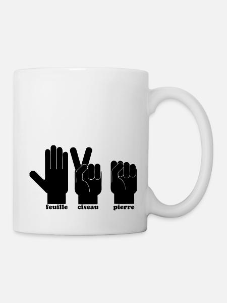Feuille,ciseau,pierre - Mug blanc - blanc