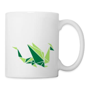 Origami: Drache - Tasse - Weiß - Rechts