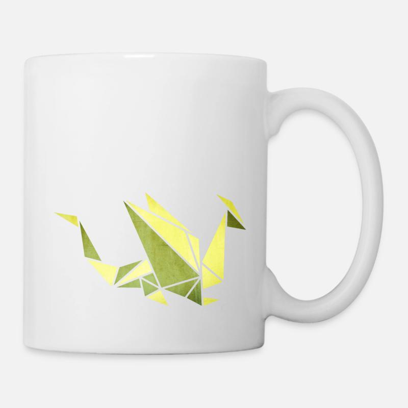 Origami: Drache (Pergament-Optik) - Mug blanc - blanc