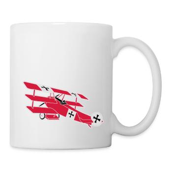 Fokker Airplane Flugzeug Roter Baron Red World War - Tasse - Weiß - Rechts