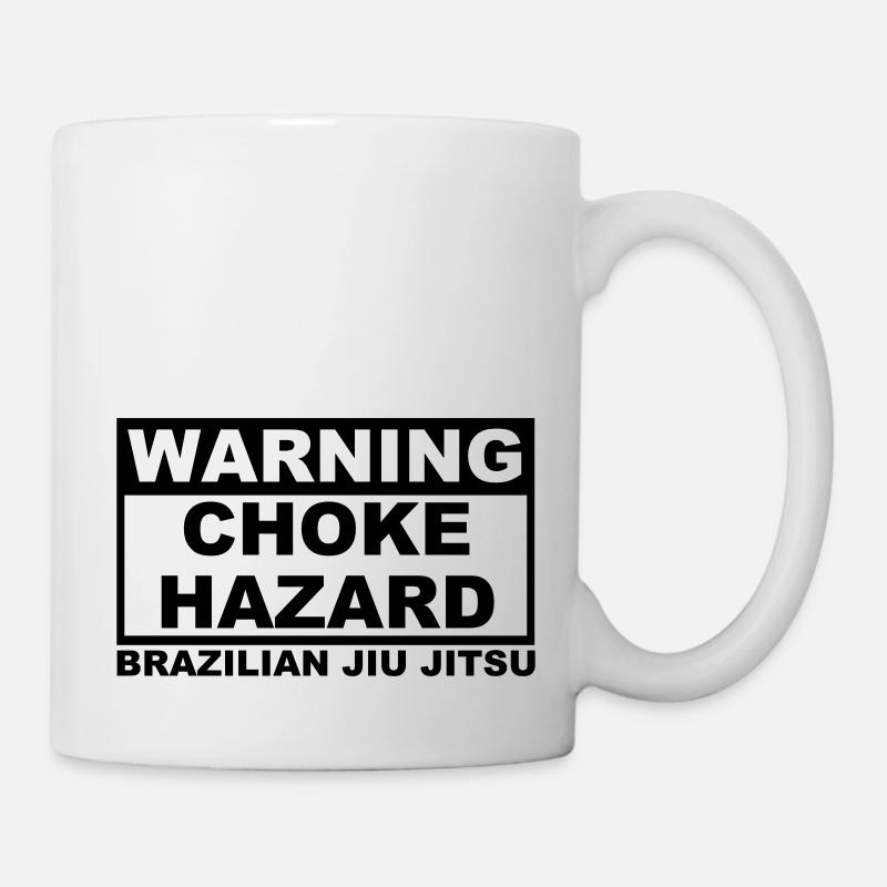 brazilian jiu jitsu bjj warning choke ha - Tasse - Weiß