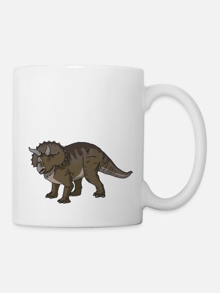 Dino Dinosaurier Triceratops - Tasse - Weiß