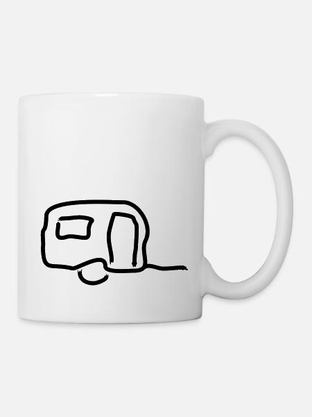 wohnwagen Umriss 2 - Tasse - Weiß