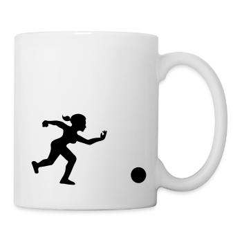 bowling player throws her ball - Mug - white - Right