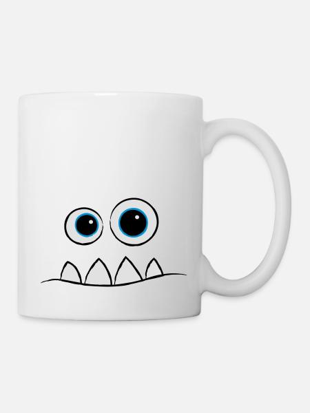 Monster Face - Tasse - Weiß
