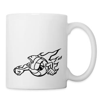 volleyball_mit_gesicht - Tasse - Weiß - Rechts