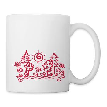 Wald, Sonne, Sommer, Baum, Wandern 23 Motiv Farben - Tasse - Weiß - Rechts
