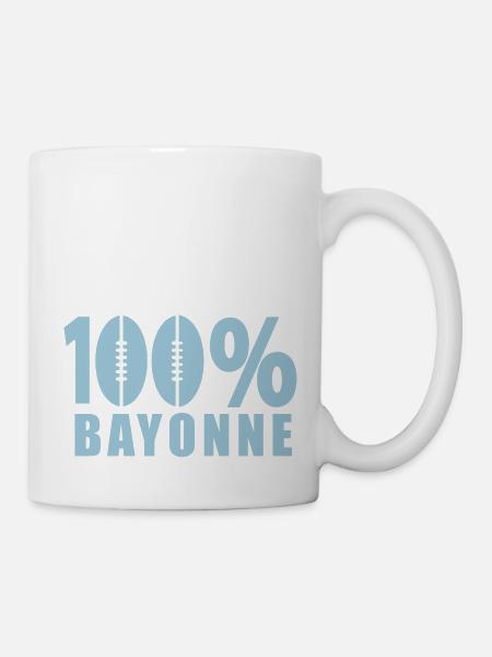 100 % Bayonne ballon rugby - Mug blanc - blanc