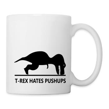 trex_hates_pushups - Mug - white - Right