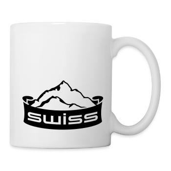 Swiss Mountain Banner Logo - Tasse - Weiß - Rechts