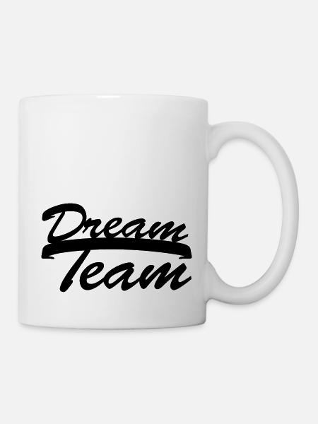 Logo de l'équipe de rêve texte logo design couple - Mug blanc - blanc