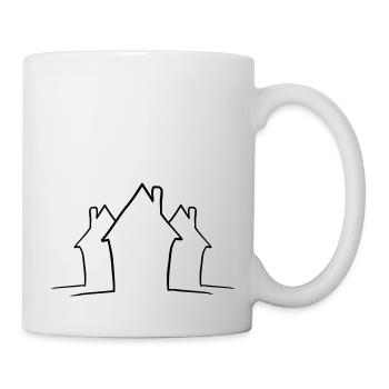 Linien Nachbarschafts Häuser - Tasse - Weiß - Rechts