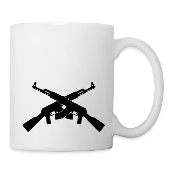 ak47 machine gun kalashnikov geek gamer fun - Mug - white - Right