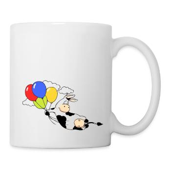 Cow Flying with Balloons - Mug - white - Right
