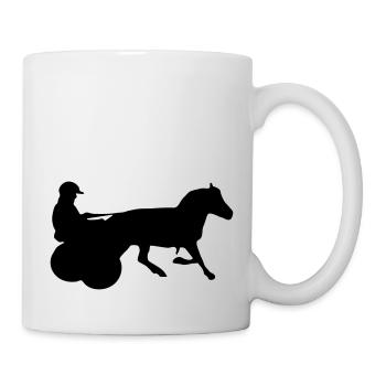 Shetty mit Gig, -Traber - Tasse - Weiß - Rechts