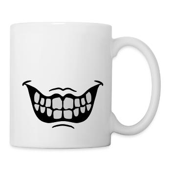 Grinning Evil Horror Mouth Smile Comic Teeth - Mug - white - Right