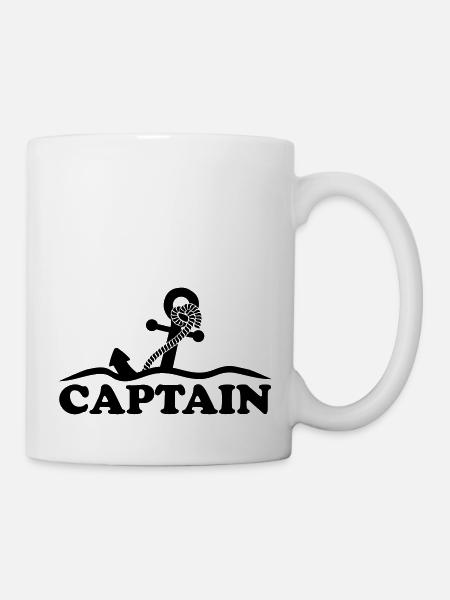 Ancre sous l'eau vagues capitaine conception - Mug blanc - blanc