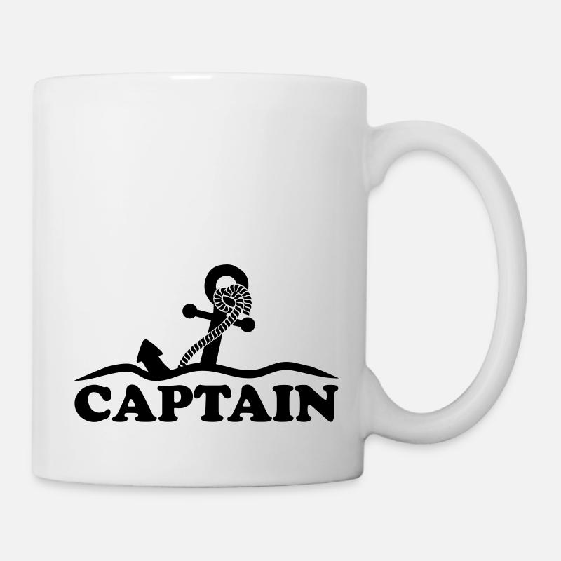 Ancre sous l'eau vagues capitaine conception - Mug blanc - blanc