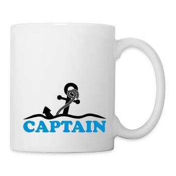 Anchor under water waves Captain design - Mug - white - Right