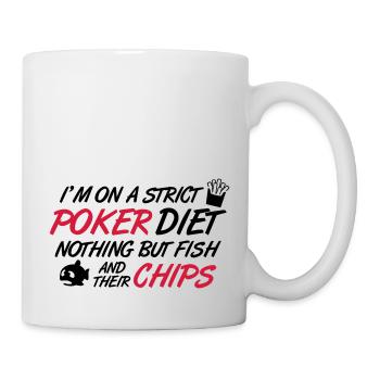 Poker diet: Fish and their chips - Tasse - Weiß - Rechts