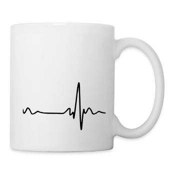 Herzschlag - Tasse - Weiß - Rechts