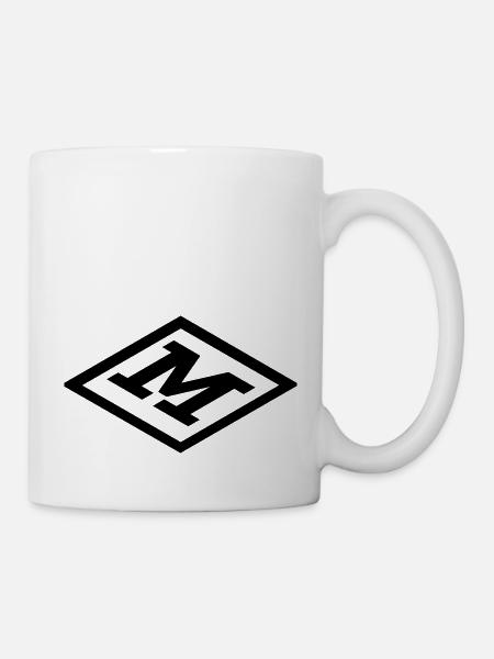 Cube Monogram Clear M TOP - Mug - white