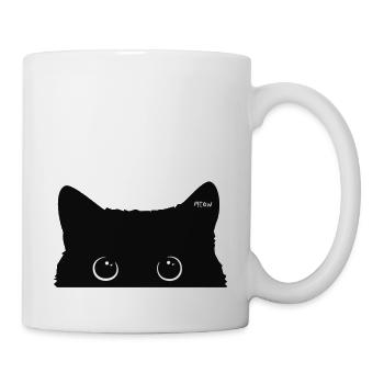 Schwarzer Kater - Tasse - Weiß - Rechts