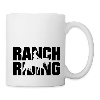Ranch Riding Schriftzug Silhouette - Tasse - Weiß - Rechts