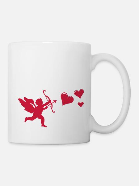 Engel mit Herzen - Tasse - Weiß