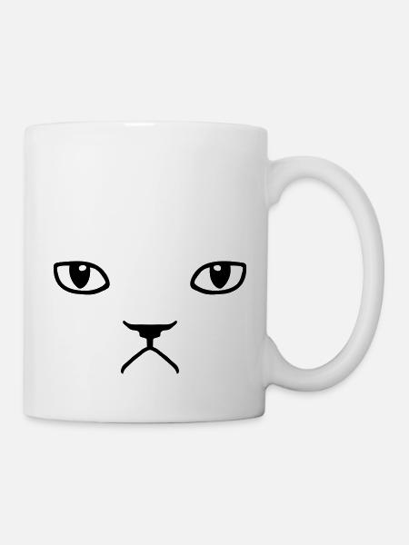 chat pas content grumpy kitty cat - Mug blanc - blanc