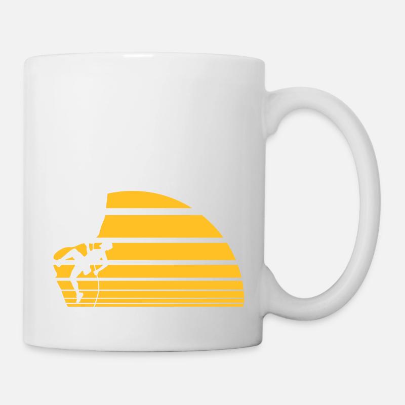 Sonne klippe mond nacht klettern seil linien - Tasse - Weiß