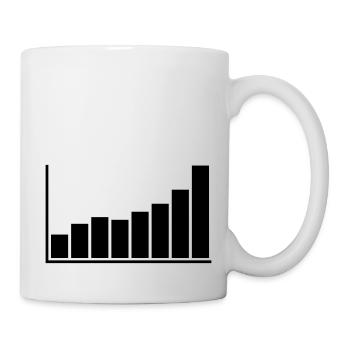 bar bar chart ascending strokes profit - Mug - white - Right