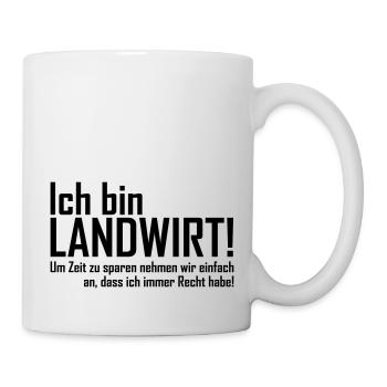 ich bin landwirt - Tasse - Weiß - Rechts