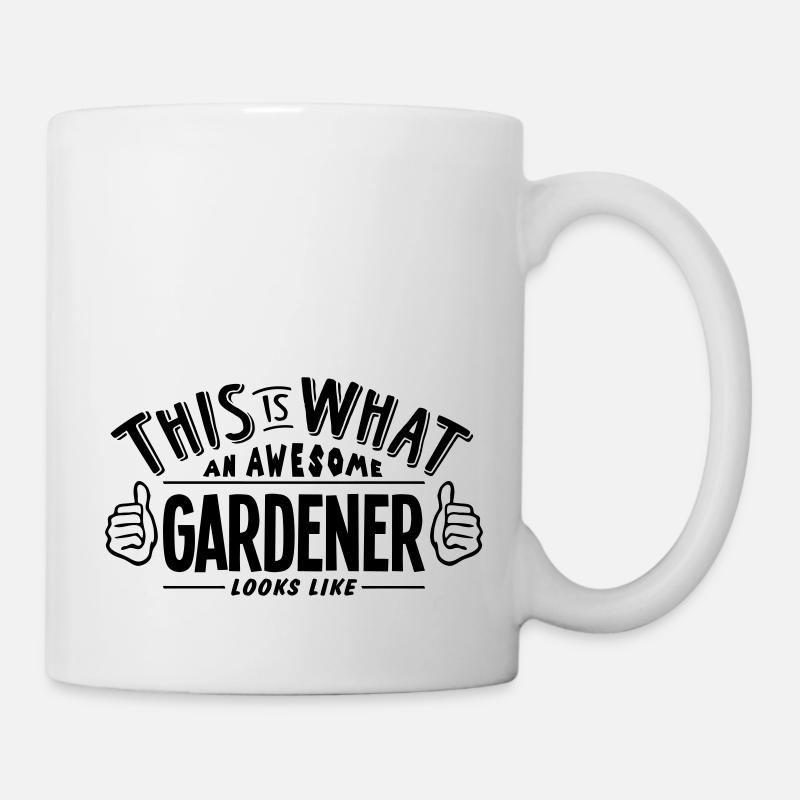 awesome gardener looks like pro design - Mug - white