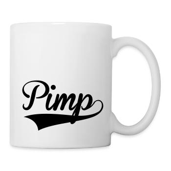 pimp retro college baseball style logo - Mug - white - Right