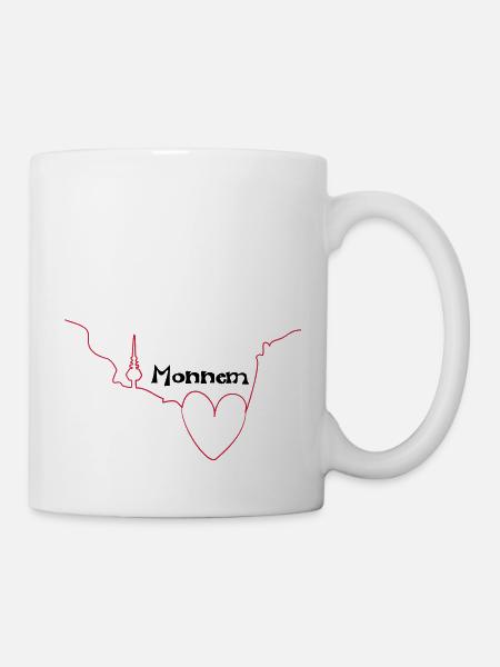 Herz für Monnem - Tribal Art Design - Tasse - Weiß