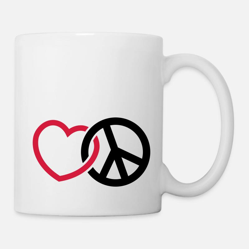 Liebe Frieden - Tasse - Weiß