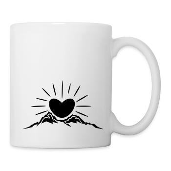 Natur - Berge Herz Sonne - Tasse - Weiß - Rechts
